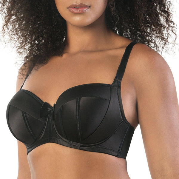 Mutandine Vita Alta Parfait Charlotte 6917 In Raso, Nero A Pois Bianchi, Taglie Dalla S Alla 4X