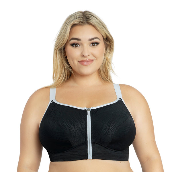 Black bras Zip Front Sport Bra - PrettySecrets - 2067330