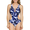 Parfait Lingerie PARFAIT Storm S8136 Womens One Piece Swimsuit Cut-Out Racerback - Ink Print