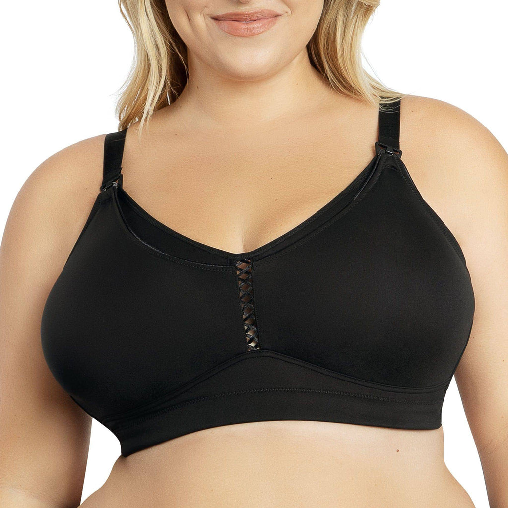 Black Parfait Erika wire-free full bust nursing bra with seamless cups, designed for comfort and support.