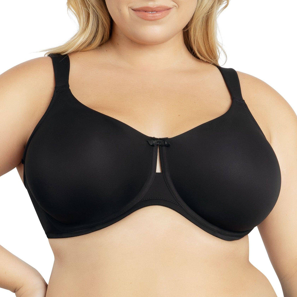 Black Parfait Erika full bust unlined molded bra with smooth cups and adjustable straps, displayed from the front view.