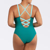 Parfait Lingerie PARFAIT Lauren S8226 Wireless One Piece Swimsuit with Shelf Bra and Deep U-Back Design - Dark Mint