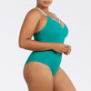 Parfait Lingerie PARFAIT Lauren S8226 Wireless One Piece Swimsuit with Shelf Bra and Deep U-Back Design - Dark Mint