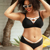 Black high waist bikini bottom with white contrast panels from Parfait Lingerie, featuring sculpting design.