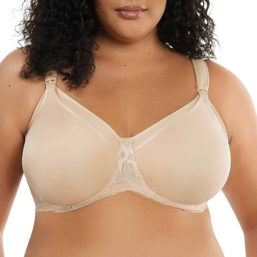 Nude Leila underwire full bust nursing bra by Parfait Lingerie, front view showing supportive design and adjustable straps.