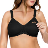 Black Leila underwire nursing bra by Parfait Lingerie with full bust support, featuring adjustable straps and convenient nursing clips.