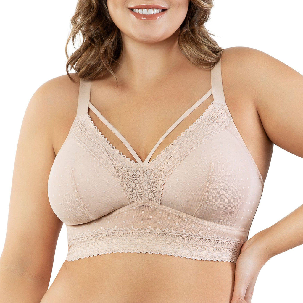 Parfait Lingerie Mia wire-free full bust padded bralette in Cameo Rose, front view showing soft mesh fabric and supportive design.
