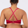 Parfait Lingerie PARFAIT Rita S8142 Longline Bikini Top with Cross Back Straps and Shirred Contour Cups - Cherry