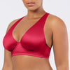 Parfait Lingerie PARFAIT Rita S8142 Longline Bikini Top with Cross Back Straps and Shirred Contour Cups - Cherry