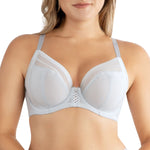 Parfait Lingerie PARFAIT Shea P6062 Women's Full Bust Mesh Plunge Unlined Wired Bra - Silver