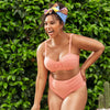 Parfait Lingerie PARFAIT Vivien S8162 Womens Balconette Bikini Top Underwire Vintage Inspired Swimwear - Pink Blush