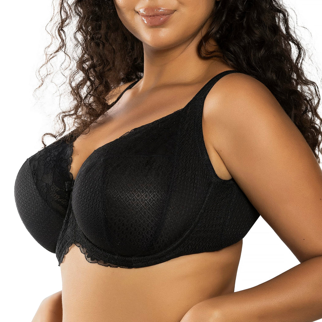 Black Amalie Lace Unlined Bra from Parfait Lingerie, featuring delicate lace details and supportive underwire design.