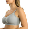 Parfait Lingerie PARFAIT Simplicity P2400 Full Busted Seamless and Smooth Everyday Basic Wirefree Bra with Removable Pads - Grey