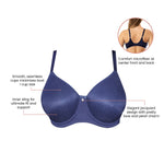 Parfait Lingerie PARFAIT Pearl P60921 Women's Non-padded Seamless Minimizer Full Busted Bra - Navy