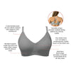 Parfait Lingerie PARFAIT Simplicity P2400 Full Busted Seamless and Smooth Everyday Basic Wirefree Bra with Removable Pads - Grey