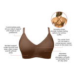 Parfait Lingerie PARFAIT Simplicity P2400 Full Busted Seamless and Smooth Everyday Basic Wirefree Bra with Removable Pads - Mocha