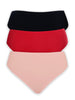 Parfait Lingerie PARFAIT Bonded French Cut PP5031 Body Smoothing  Panties with No Visible Panty Lines (3 pack)  - Black/Porcelain/Red