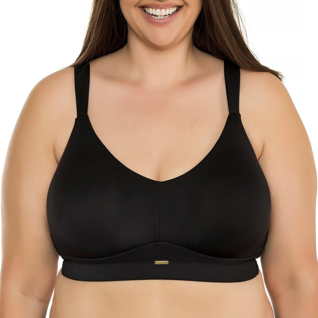 Black wire-free full bust padded bra by Parfait Lingerie featuring seamless design and supportive cups, front view.