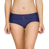 Parfait Lingerie Storm high waist bikini bottom in Twilight, full coverage design, front view showing smooth fit and stylish look.