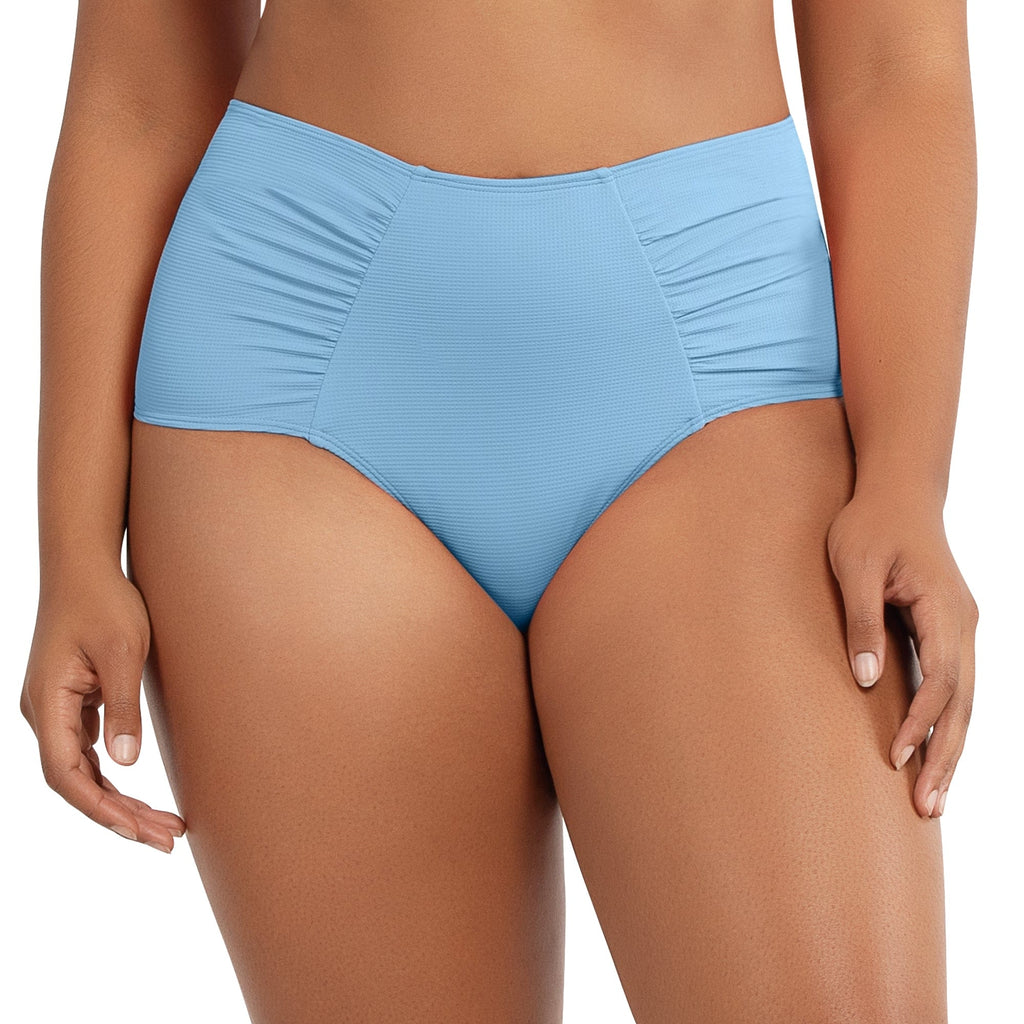 Parfait Lingerie PARFAIT Vivien S8165 Womens High Waist Bikini Bottom Full Coverage Retro Swimwear - Dream Blue