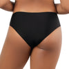 Lauren high waist bikini bottom by Parfait Lingerie with contrast white panels and sculpting fit, shown from the back in black and white.