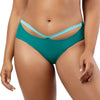 Parfait Lingerie PARFAIT Lauren S8223 Womens High Waist Bikini Bottom Contrast Panel Sculpting Swimwear - Dark Mint