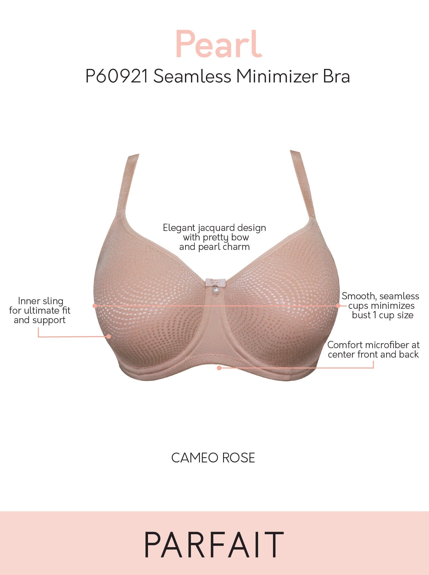 Pearl Non-padded Seamless Minimizer Bra - Cameo Rose – Parfait