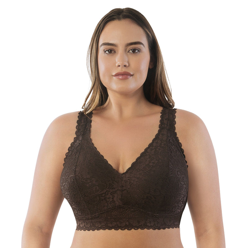New Wirefree Nude Lace Bralette Sexy Plus Size Lace Bra For Women