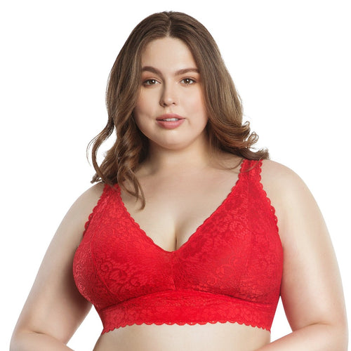 Mia Dot Wire-Free Bralette - Racing Red